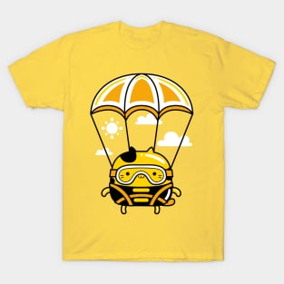 yellow cat parachute skydiver profession T-Shirt